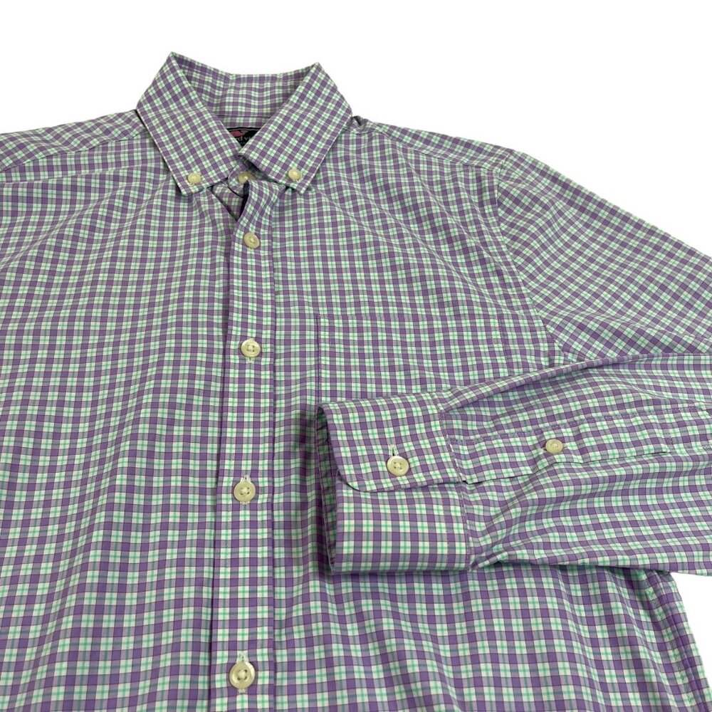 Vineyard Vines Performance Slim Fit Murray Button Front Shirt Sz XS Mens Plaid